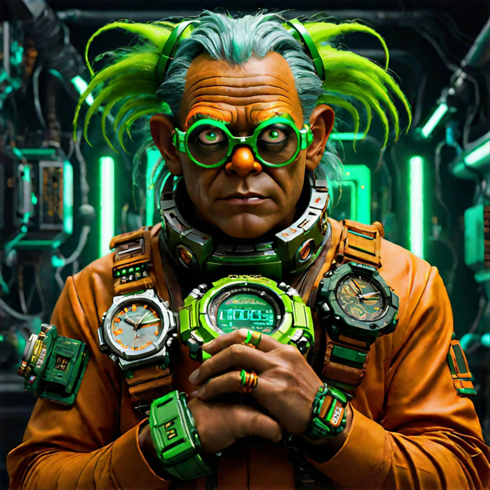 Cyberpunk Willy Wonka And Oompa Loompa Wearing GSHOCK WatchCrunch cyberpunk-willy-wonka-and-oompa-loompa-wearing-gshock-watchcrunch