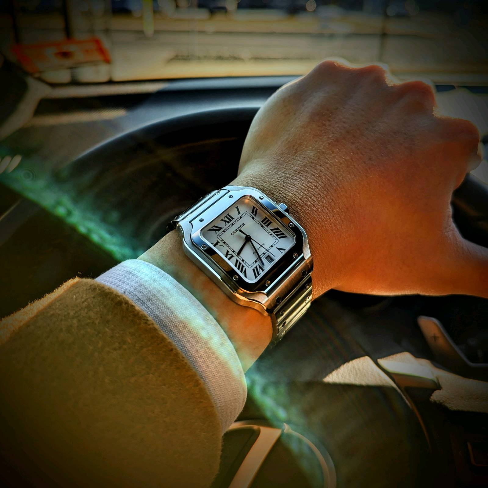 Cartier santos top wrist shot